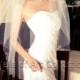 2T Fingertip Bridal Wedding Veil Cut Edge VE182 white ivory