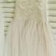 Magic Orchid French lace and silk tulle dress ivory colour over champagne lining