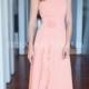 Buy Australia One Shoulder Coral Ruffles Chiffon Floor Length Bridesmaid Dresses by kenneth winston 5102 at AU$141.37 - Dress4Australia.com.au