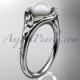 14kt white gold diamond floral wedding ring, engagement ring AP126