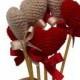 Crochet Heart Red Heart Vase Decor Home Decor Birthday Table Decoration