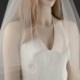 Wedding veil - 30x36 circular cut bridal veil with a cut edge - with blusher