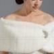 Off-White faux fur wrap bridal shrug stole shawl FW006-OffWhite