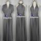 Maxi Full Length Bridesmaid Dark Gray Infinity Dress Convertible Wrap Dress Multiway Long Dresses