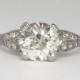 Charming 1.92ct t.w. Old European Cushion Cut Diamond Filigree Engagement Ring Platinum