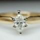 Vintage Solitaire .27ct Marquise Cut Diamond Engagement Ring - 14k Yellow Gold - Size 6 - Free Sizing - Layaway Available