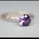 Amethyst Solitaire - Hand Twisted 14K Gold Band -  Lovely Engagement Ring Too!