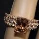 SALE- Natural, 5.04 cts Champagne Zircon and .90 cts Diamond, Engagement Ring, Free Appraisal Included