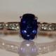 SALE- Blue, Ceylon Sapphire1.30cts and .30ct Diamond Engagement Ring, FREE Appraisal Included