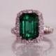 SALE- 14K WG, 5.23ct. Natural Emerald and 1.22 ct. Diamond Engagement Ring, Full Lab Report/Appraisal Included