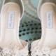 Wedding Shoes - Swarovski Crystals & Pearls - Bridal Shoe - Choose From over 200 Shoe Colors - Short Wedding Heel Peep Toe Shoes For Wedding