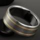 Titanium Gold Wedding Band, Yellow Rose or White Gold Ring, Mens Titanium Ring, Womens Band, Engagement Ring, Gold Band, Flat Profile Ring