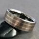Titanium Rose Gold Ring, Wood Grain Sequoia, 18k Gold Band, Titanium Wedding Rings, Mens Ring, Womens Ring, Titanium Wood Band, Wedding Band