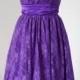 2015 A-line Purple Lace Short Bridesmaid Dress