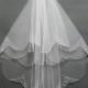 Elbow Length Wedding Veil, Wedding Veil Fingertip, Ivory Wedding Veil, Wedding Veil with Crystal, Wedding Veil Comb/ V016
