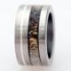 mens wedding band antler ring titanium band wedding ring