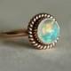 Proposal ring - 14K Rose Gold Opal ring - Opal Ring - Engagement ring - Artisan ring - October birthstone - Bezel ring - Gift for her