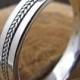 Mens Silver Inlayed Ring Wedding Band
