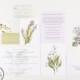 Herbal Botanical Wedding Invitations, As Seen in Brides Magazine, Lavender and Green Vintage Botanical Watercolor Invitations