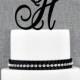 Letter H Single Monogram Cake Topper – Custom Wedding Cake Topper in Your Choice of 56 Typefaces, 15 Colors and 17 Glitter Options