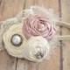Flower Girl Headband /  Blush Pink Vintage Pink Headband  /  Bridesmaids headband / wedding hair piece / girls pink headband
