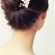 Pearl hair pins, Silver wedding headpiece, wedding accessories, bridal hair pins, Silver leaf hair pins, floral hair pins