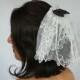 Unusual Mini Bridal Tulle Veil Retro Veil Blusher Rocker Veil Alternative Wedding Handmade