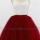 Ciara - Burgundy Tulle Skirt, 6-Layers Puffy Tutu, Wine Red Princess Tutu, Midi Tutu, Plus Size Tulle Skirt, Adult Tutu