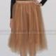 Claire - Light Coffee Tulle Skirt, Soft Tulle Skirt, Tea Length Tulle Skirt, Midi Tutu, Adult Tutu, Bridal Skirt, Bridesmaids Skirt