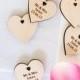 Wooden Hearts Personalised Wedding Favor Love Heart Favours