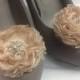 Champagne Wedding Flower Shoe Clips / Bridal Accessories / Hair Clips /  Set of 2.