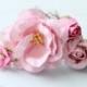 WILD ROSE . pale pink flower hair pins . cottage chic paper blossoms