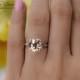 4 Carat Round Solitaire Ring, 4 Prong Ring, Man Made Peach Morganite Simulant, Engagement Ring, Wedding Ring, Bridal Ring, Sterling Silver
