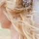 Crystal hair comb, Rhinestone pearl wedding comb, Swarovski crystals pearls, vintage style hair accessory,  Chloe Hair comb