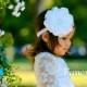 White lace dress, White Flower Girl Dress - Flower girl dress - Boho girl dresses- - Long sleeve lace dress-Toddler Dress- Birthday