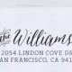 Personalized Rubber Stamp - Custom Calligraphy Stamp - Eco Mount Address Stamp  - Williams