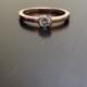 14K Rose Gold Solitaire Diamond Engagement Ring - 14K Gold Diamond Wedding Ring - Rose Gold Solitaire Diamond Ring - 14K Rose Gold Ring