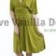 Bridesmaid Dress Infinity Dress Straight Hem Olive Green Knee Length Wrap Convertible Dress Wedding Dress
