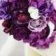 Silk Bride Bouquet Roses Ranunculus Anemone Purple Lavender Cream Country Wedding Lace (Item Number 130121)
