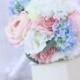 Silk Bride Bouquet Roses Peonies Hydrangeas Rustic Chic Garden Wedding (Item Number 130055)