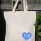 Wedding Welcome Tote - Welcome Bags -Destination Wedding-Heart with Initials and Date- You choose color