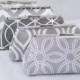 Set of (5) Gray Bridesmaids Handbags for Wedding Party Design your own in varying gray fabrics