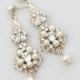 Rose Gold Bridal Earrings Chandelier Earrings Vintage Wedding Earrings Pearl Crystal Wedding Jewelry, PARIS EARRINGS