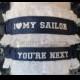 US Navy Garter set with I love my sailor embroidered on it,