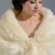 Champagne faux fur wrap bridal wrap faux fur shrug faux fur stole faux fur shawl faux fur cape A001