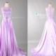 Lavender Beading Lace Appliques Long Prom Dress/See Through Long Party Dress/Lavender Prom Dress/Purple Prom Dress DH381