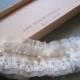 Emile - Ivory Lace Garter with Tulle - Adorned with Vintage Pearls