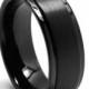 Tungsten wedding band, black tungsten rings, matte , brushed, comfort fit,Tungsten Wedding Band wedding rings mens ring Black Tungsten Ring
