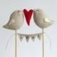 Full of Love Birds with Love Garland Wedding Cake Topper