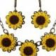 Three Yellow Sunflowers Jewelry Se